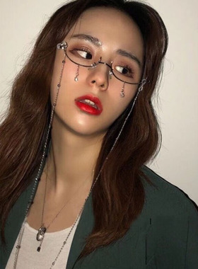 日系ins抖音同款水滴半框架眼镜