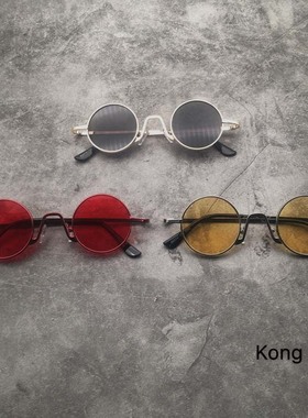 网红抖音同款原宿复古圆形太阳镜