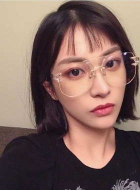 墨镜不规则透明太阳镜李小璐同款