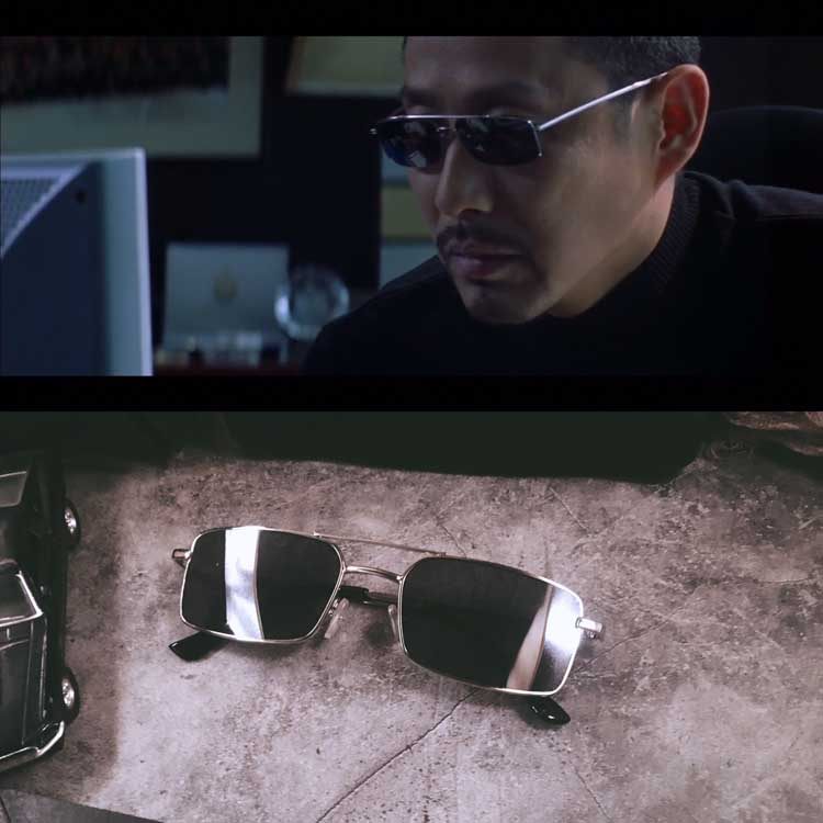 控阁电影无间道陈道明同款墨镜金框框架个性方形复古太阳眼镜
