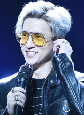 薛之谦江疏影黄色眼镜韩版复古