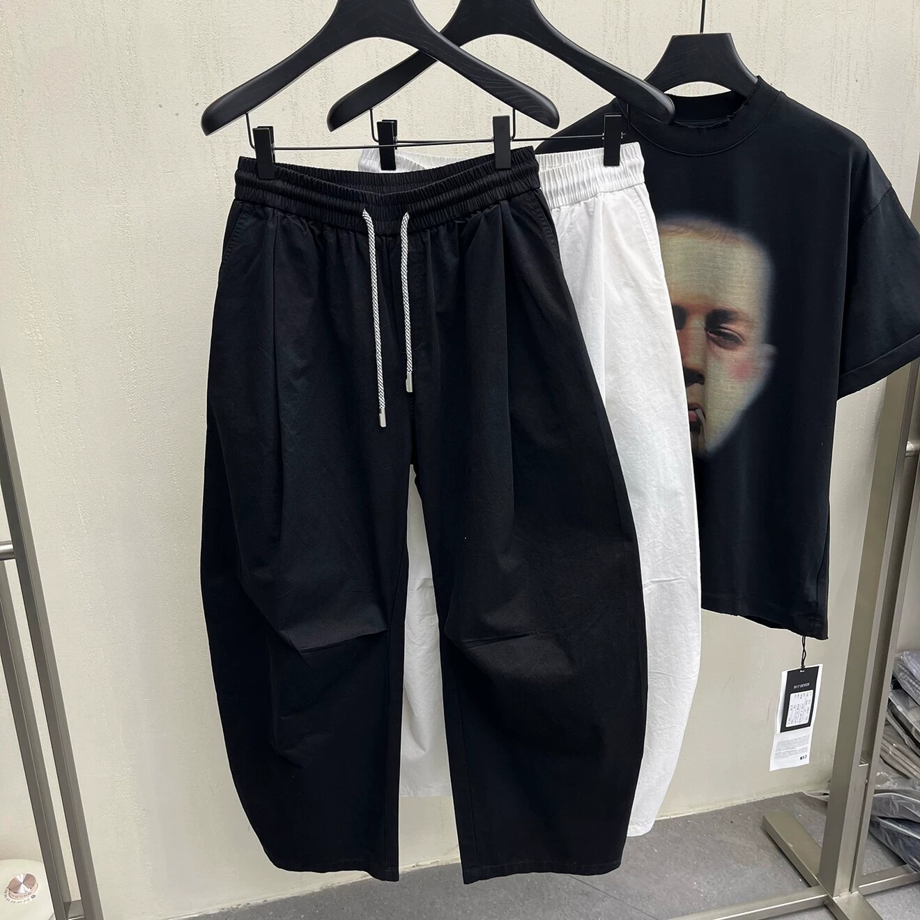 夏季薄款纯棉宽松男直筒哈伦裤