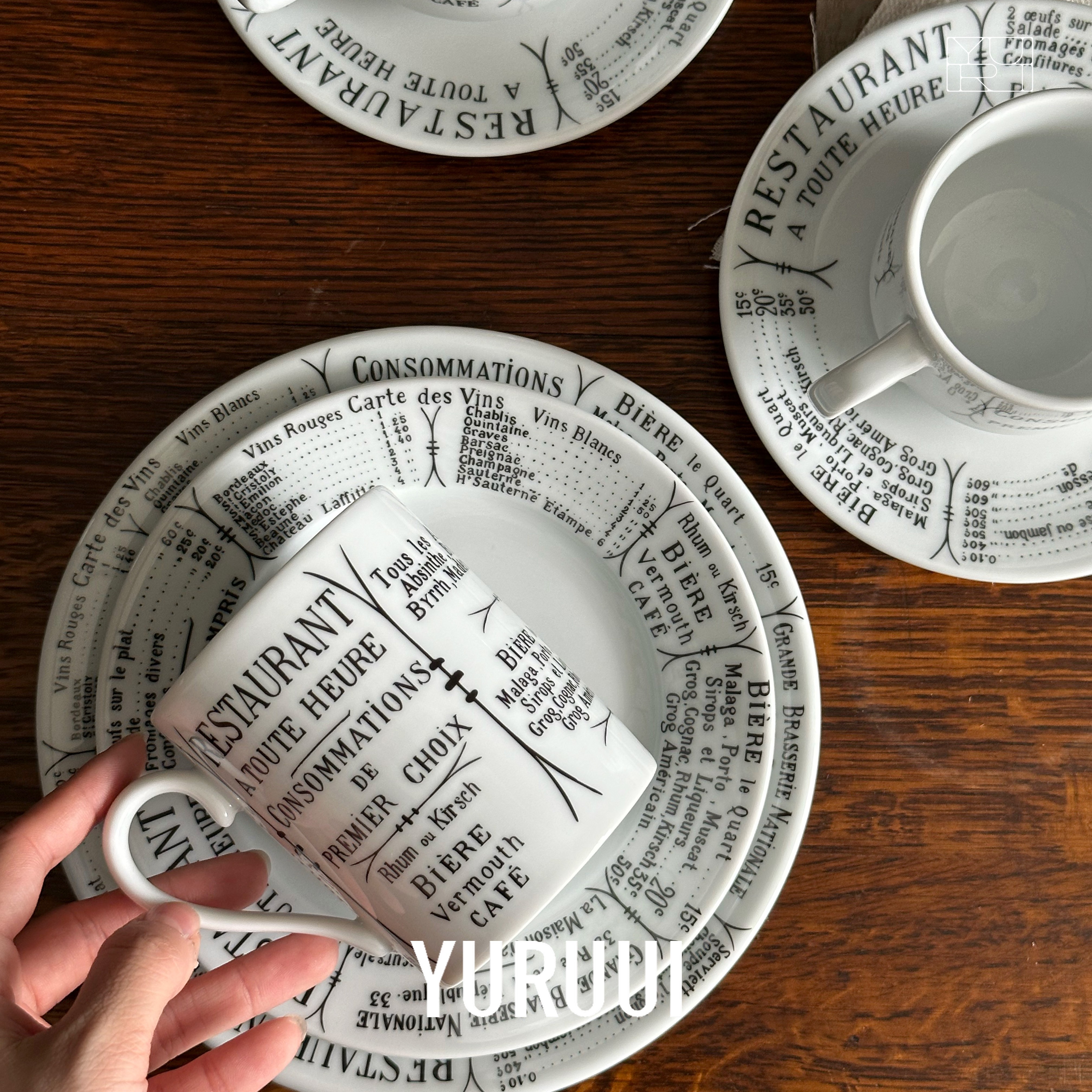 [YURUUI设计师]法国Pillivuyt瓷器巴黎铁塔系列杯碟盘