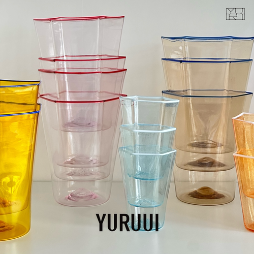 [YURUUI设计师]意大利MURANO六边形超薄超轻饮料杯烈酒玻璃拿铁杯
