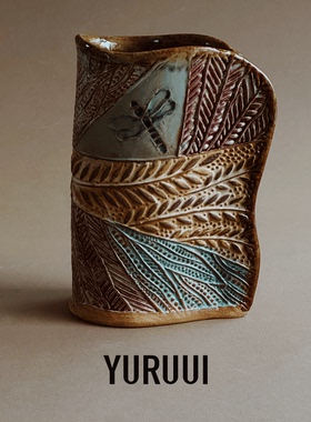 美国产摆件花瓶YURUUI陶瓷中古