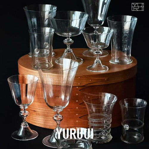 [YURUUI设计师]捷克STEPANEK宽棱纹透明色超薄手吹玻璃杯