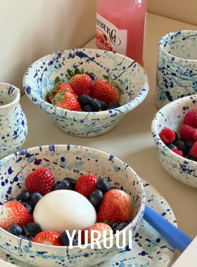 [YURUUI设计师]意大利TAPI陶瓷泼墨系列海盐气泡餐具盘碗马克杯