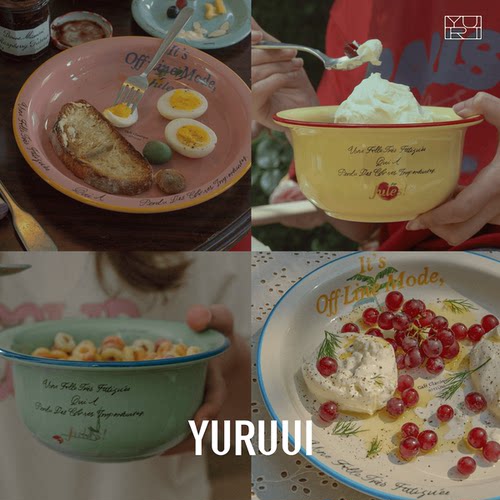 设计师韩国彩色拼色陶瓷碗YURUUI