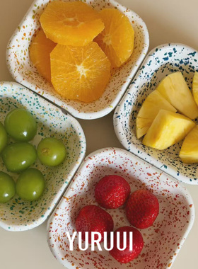 [YURUUI设计师]韩国eding泼墨搪瓷方形小烤盘小方盘零食盘