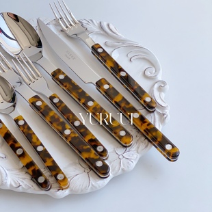 [YURUUI设计师]现货!法国Sabre Paris小酒馆Tortoise玳瑁色刀叉勺