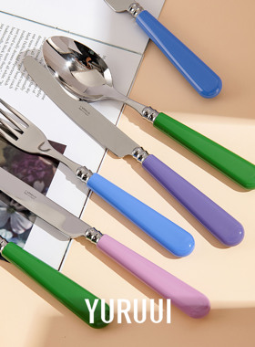 [YURUUI设计师]法国CAPDECO太阳神彩色亚克力不锈钢刀叉勺西餐具