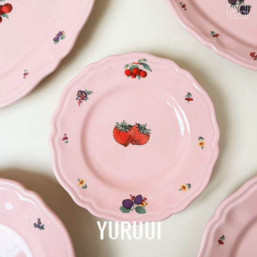 [YURUUI设计师]意大利Tapi粉色水果多多系列餐盘碗盘