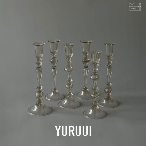 [YURUUI设计师]捷克STEPANEK GLASS 古典手工烟灰色玻璃烛台