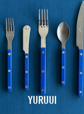 [YURUUI设计师]法国Sabre Paris深蓝色不锈钢刀叉勺西餐餐具套组