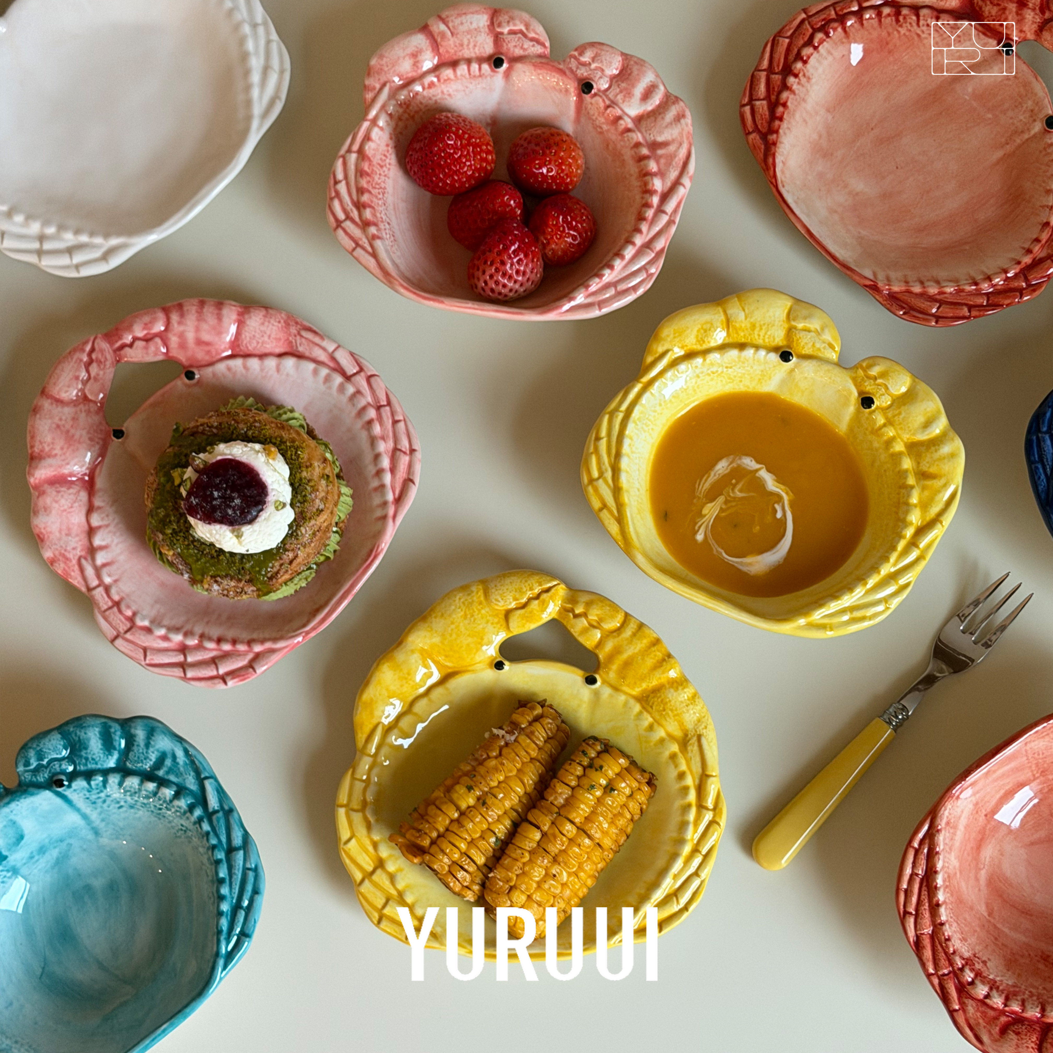 [YURUUI设计师]意大利VBC彩色陶瓷螃蟹系列餐具,餐饮具,盘,淘宝优惠券,粉丝福利购,淘宝优惠卷