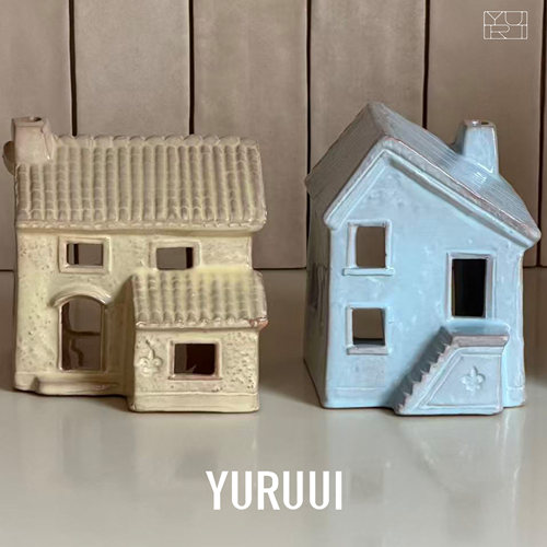[YURUUI设计师]意大利Viriginia casa彩色陶瓷小房子烛台摆件