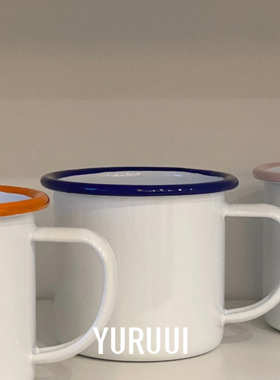 [YURUUI设计师]Crow Canyon搪瓷 泼墨图案 复古设计搪瓷杯星空