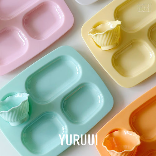 [YURUUI设计师]韩国MILK JADE彩色晕染分食盘蘸料碟