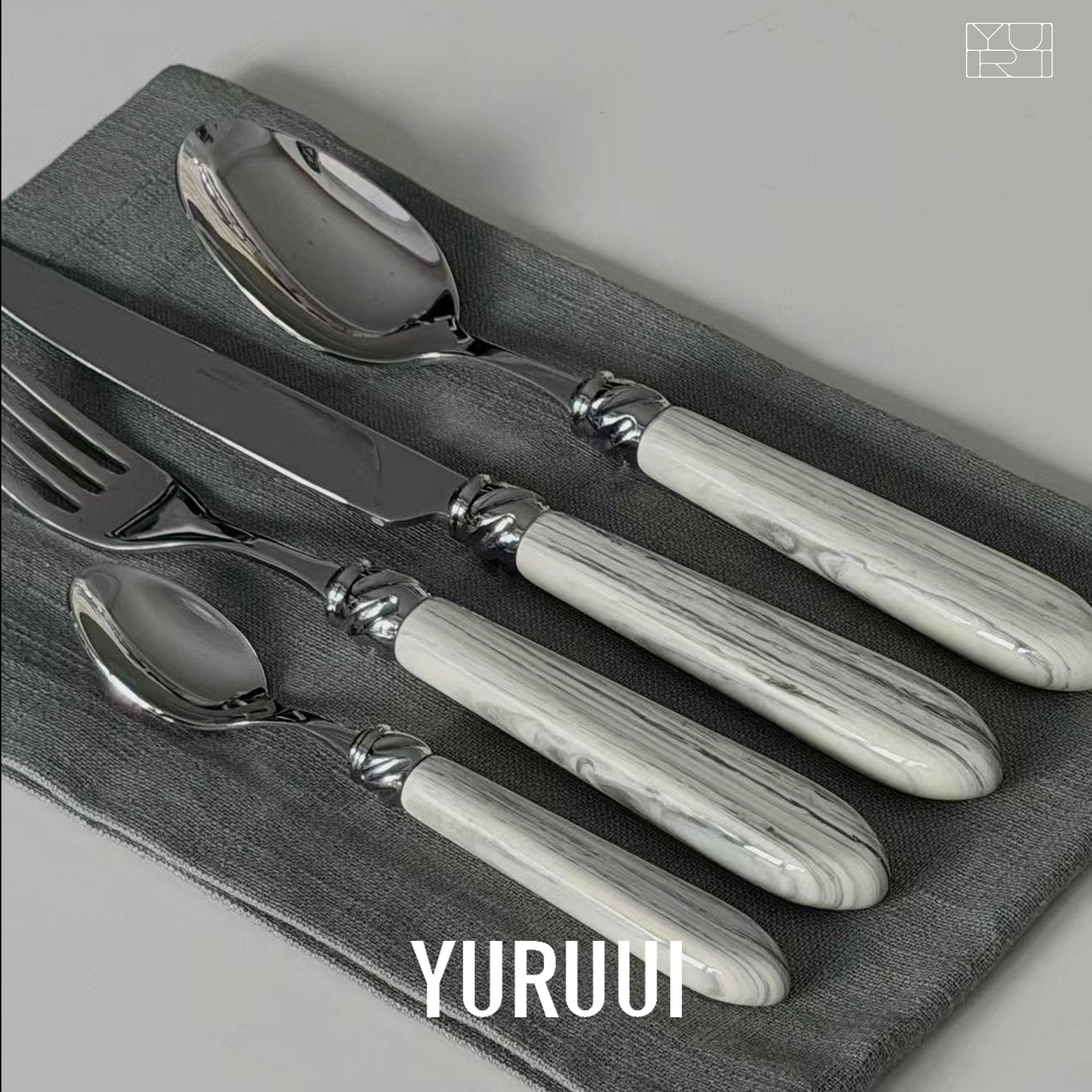 [YURUUI设计师]法国CAPDECO DIANA大理石色手柄不锈钢西餐刀叉