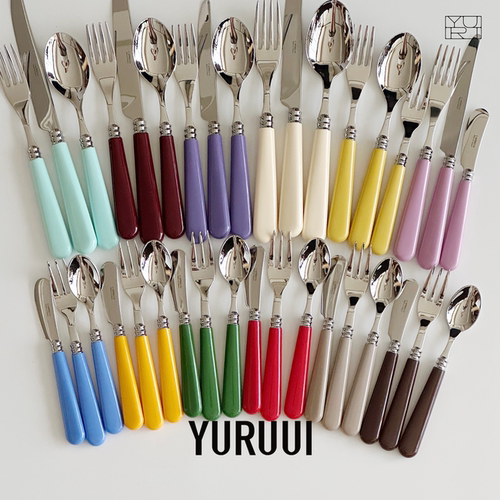 [YURUUI设计师]法国CAPDECO太阳神彩色亚克力不锈钢刀叉勺西餐具 - 封面