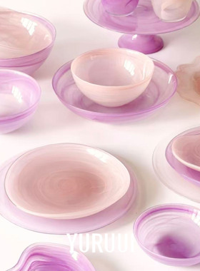 [YURUUI设计师]韩国alabaster雪花石玻璃餐具