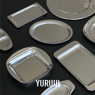 MOTTA不锈钢椭圆餐盘方形分餐盘