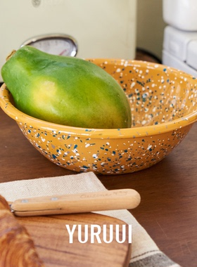[YURUUI设计师]韩国EDING搪瓷泼墨水果盆水果碗料理盆