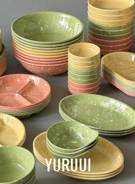 [YURUUI设计师]韩国awaken senses大理石配色密胺餐具碗盘套组