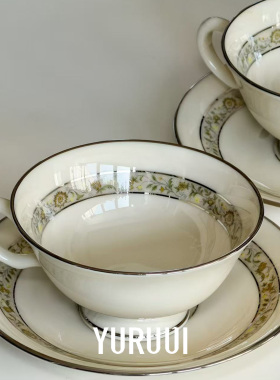 [YURUUI设计师]美国Lenox 1970s复古碎花中古杯碟套组