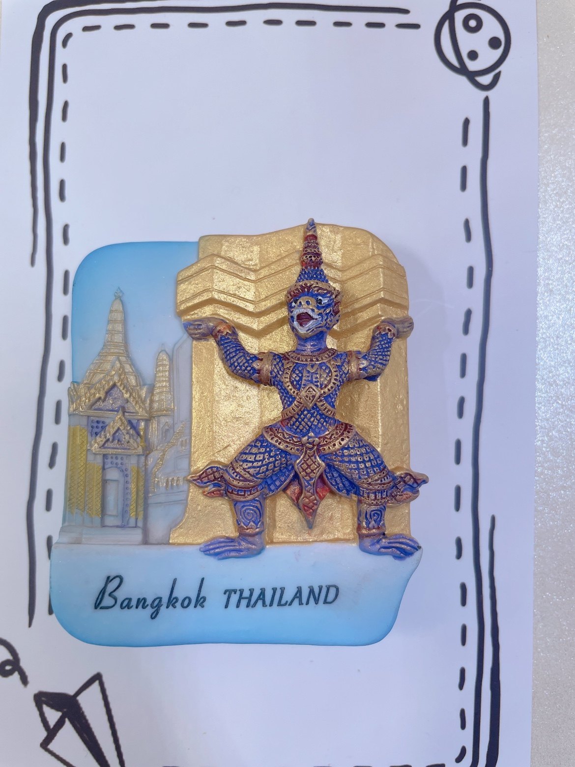 泰国旅游纪念品新款手工树脂冰箱贴mcnets曼谷特色面具舞舞者装饰