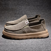 厚底宽松老北京布鞋 透气一脚蹬套脚轻便软底男鞋 男春夏季 休闲布鞋