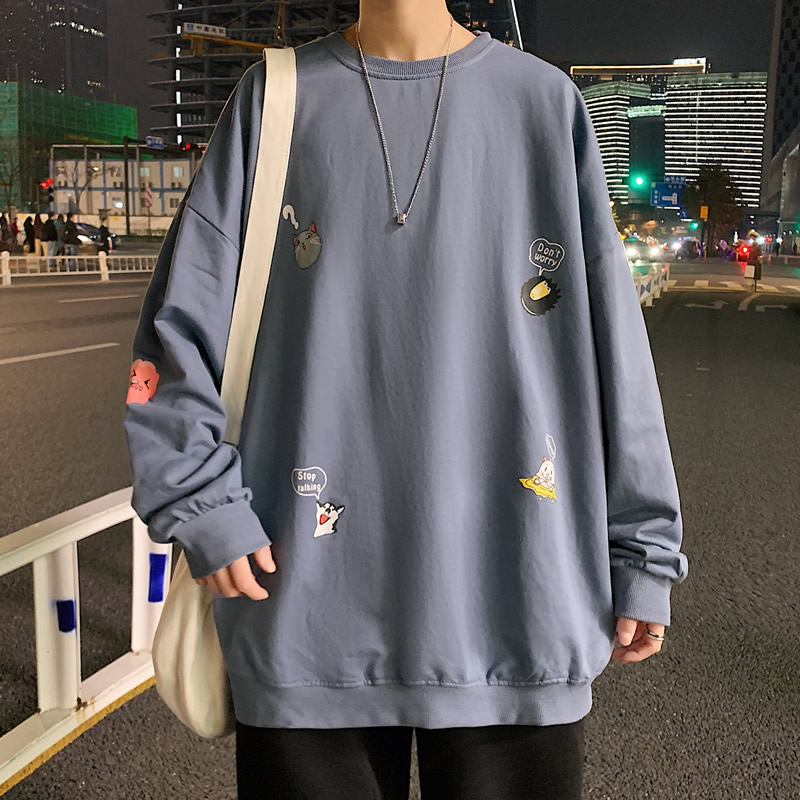Gangfengkai 55% cotton 45% polyester spring new round collar sweater