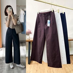 女款九分直筒裤早秋新款职业通勤气质显瘦小个子休闲直筒山本西裤