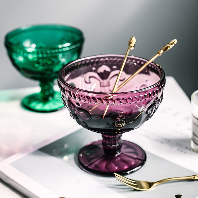Nordic fruit and vegetable household color glass bowl