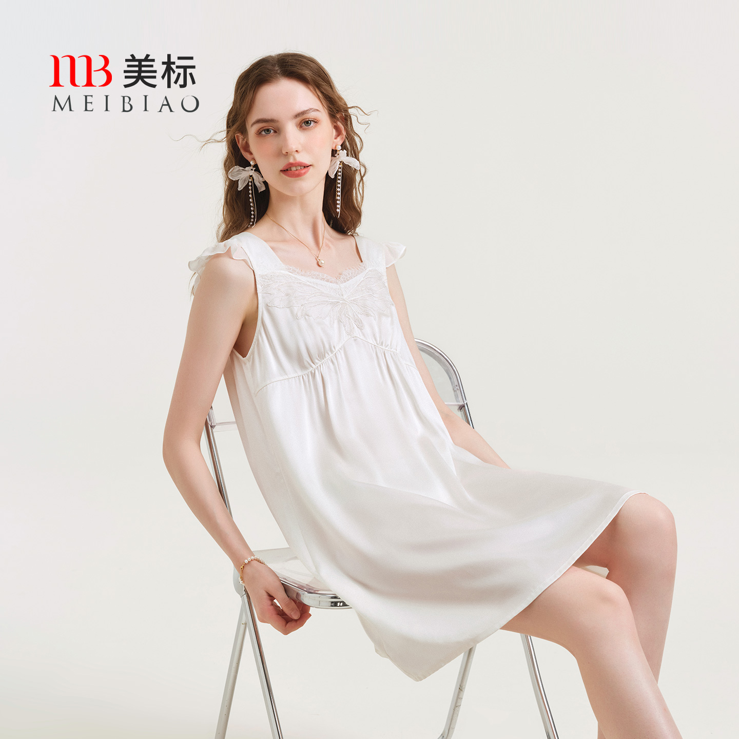 美标100%蚕桑丝绸性感吊带睡裙夏
