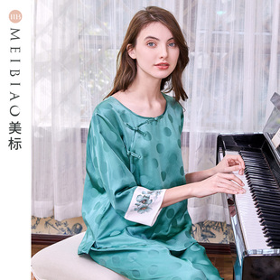 重磅真丝睡衣套装 美标夏季 女夏复古中国风100%桑蚕丝绸家居服