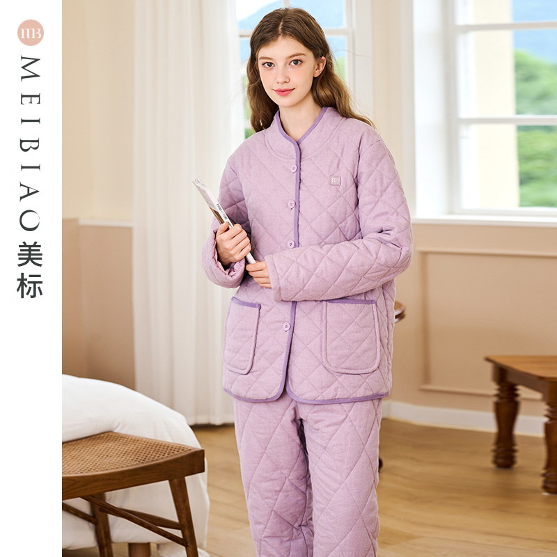 美标女士三层加厚夹棉睡衣可外穿