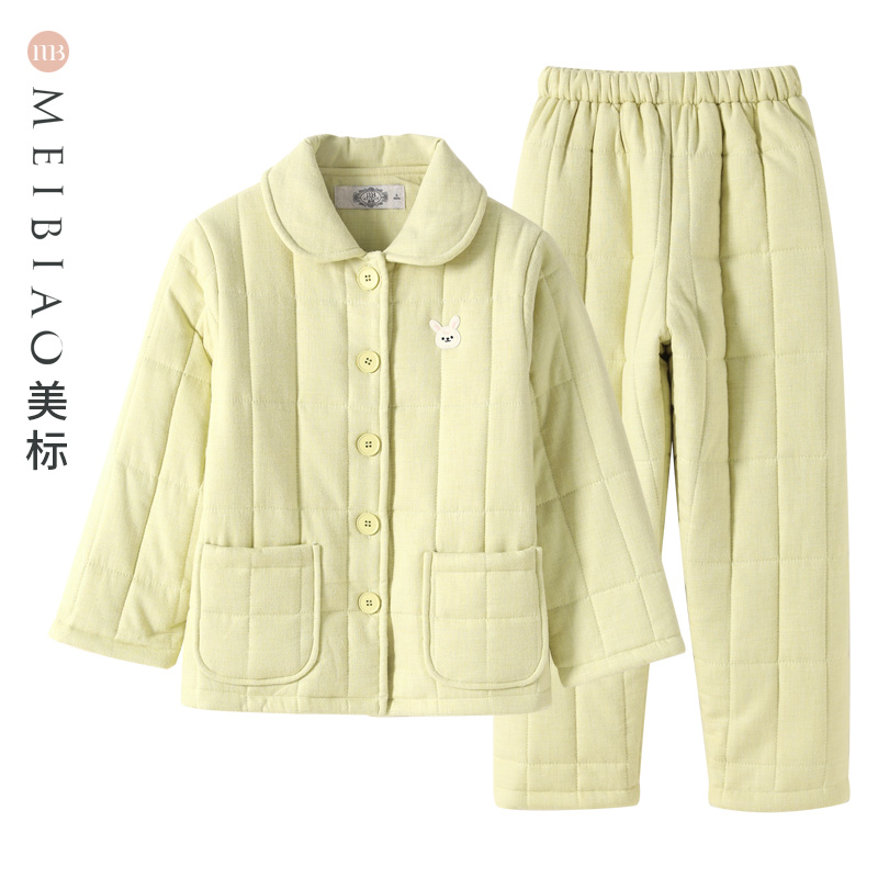 美标可爱三层加厚夹棉睡衣冬季棉