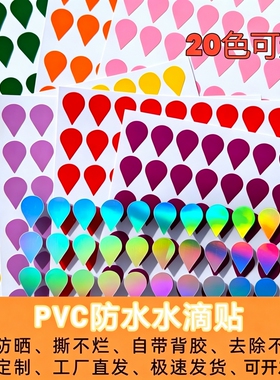 PVC材质水滴标签贴地图定位贴纸