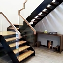 阁楼LOFT旋转玻璃楼梯 别墅复式 定制钢木实木楼梯室内整体楼梯