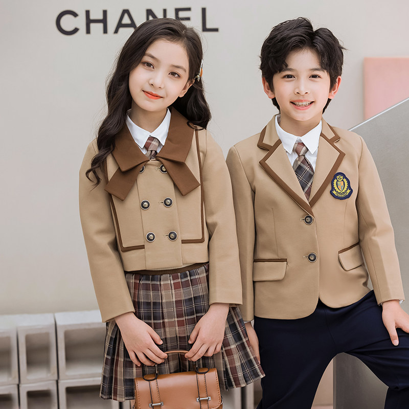 幼儿园园服学院英伦风西装高端教师校服小学生春秋款儿童班服套装
