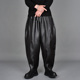 新款 暗黑宽松大码 小脚休闲裤 2025冬季 男潮牌痞帅发型师哈伦PU皮裤