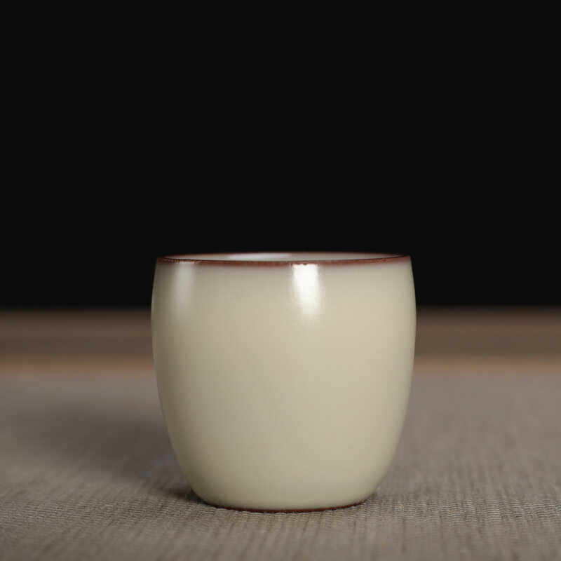 哥窑青瓷猪油冻手工茶杯不开片陶瓷叶金炼中式小号主人杯功夫茶具