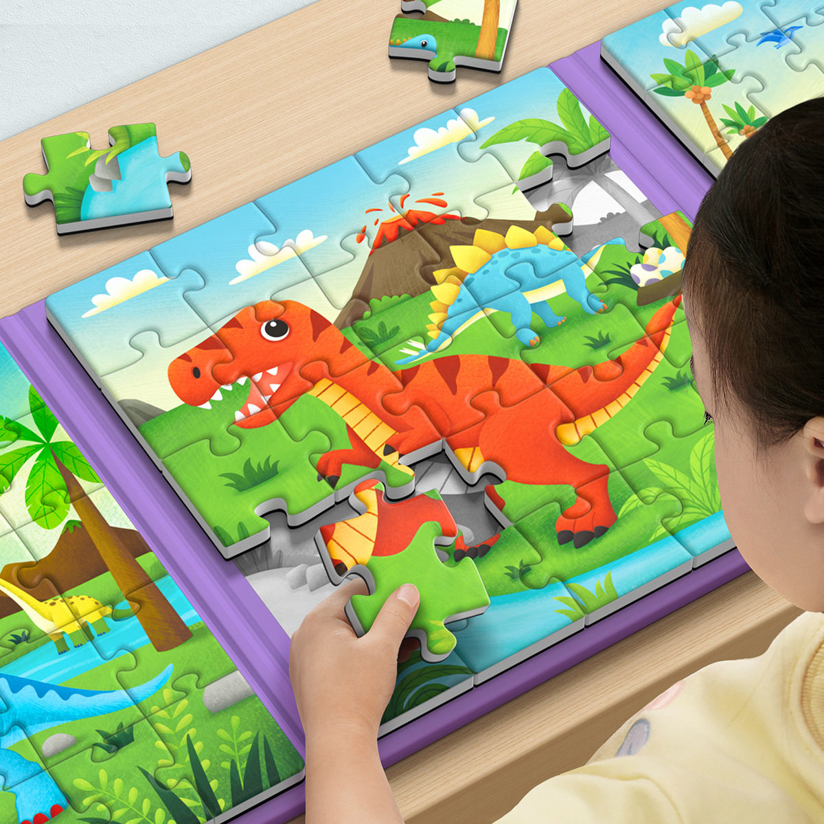 ����ʱ�� ��ͯ����ƴͼ3��6����߿���ƽͼ�����к�Ů��רע��������������