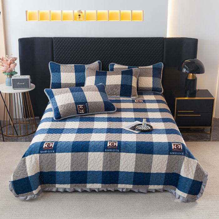 冬季温馨牛奶绒榻榻米专用床盖绗缝炕盖夹棉保暖儿童床单防滑