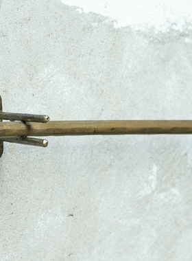 原创细杆罗马杆 老铁匠纯手工单杆双杆 审美绝极简侘寂中古毛巾架