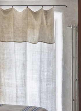 极简U型老铁匠手工罗马杆铁艺窗帘杆实心铁黑侘寂复古中古挂布杆