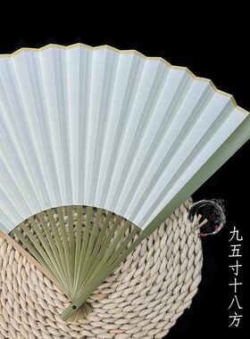 9.5寸16方保青竹全芯折扇苏工扇面古方文玩扇子古风台湾永青竹扇