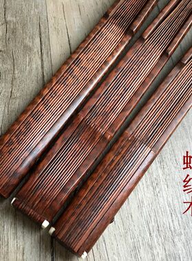 10寸精工天然蛇纹木折扇一尺蛇纹木芯苏工把玩礼品扇精选上乘好料