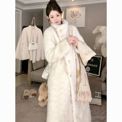 2026冬季新款仿狐狸毛外套长款韩版加厚宽松立领环保皮草毛绒大衣
